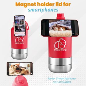 Portable Dog Water Bottle & Collapsible Dog Bowl Set – No-Spill, Travel-Friendly Puppy Essentials for Food & Water – Durable Dispenser for Outdoor Adventures (Red)