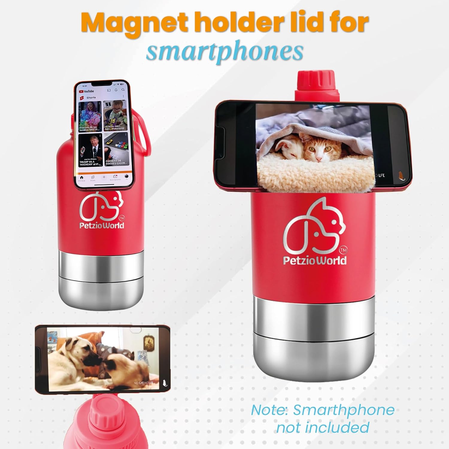 Portable Dog Water Bottle & Collapsible Dog Bowl Set – No-Spill, Travel-Friendly Puppy Essentials for Food & Water – Durable Dispenser for Outdoor Adventures (Red) - Image 2