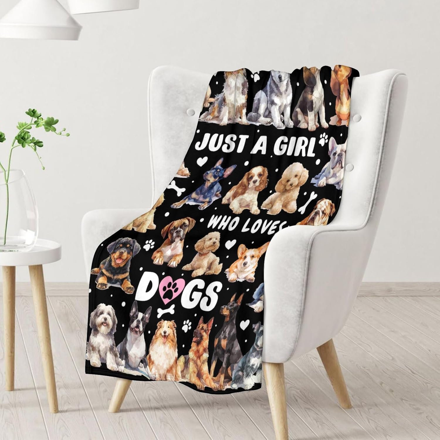 Dog's Soft Fuzzy Puppy Blanket for Kids, 50 x 40 Inches, Cozy Black, Fuzzy Flannel Throw for Bed, Sofa, Camping, Travel, Chair - Image 3