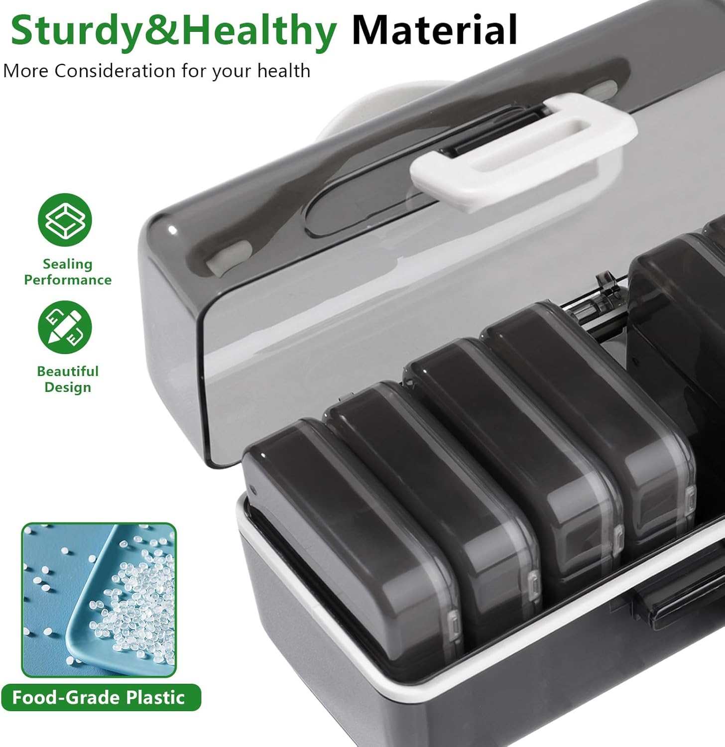 Weekly Pill Organizer, 7 Day Large Pill Box 3 Times a Day, One-Touch Easy Open Travel Medication Case for Seniors, Moisture-Proof Vitamin Holder with AM PM - Image 3