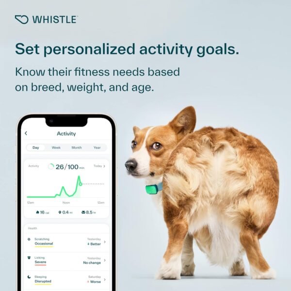 Whistle Health Smart Device | Dog Health and Fitness Tracker | Track Scratching, Licking, Drinking, Eating, Sleeping, and Activity, Green - Image 3