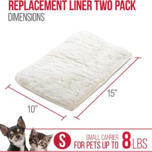 Sherpa (2 Count) Replacement Liners for Travel Pet Carriers – White, Small