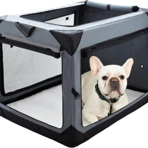 Pettycare 26 Inch Collapsible Foldable Soft Dog Kennel with Chew Proof Mesh Windows, Indoor & Outdoor Travel Dog Crate