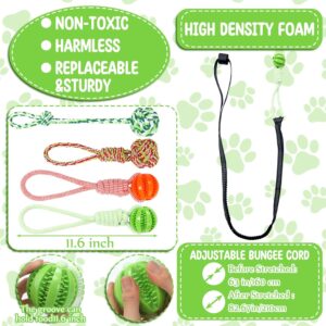 6 Pcs Dog Bungee Tug Toys with Stakes Dog Tug of War Toys Set Outdoor Chew and Tether Play Cord Interactive Supplies for Indoors Outdoors Lawns Trees Large Medium Small Doggie