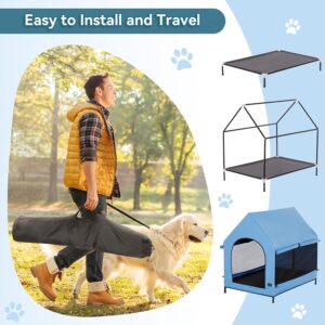 PETSFIT Dog House Outdoor, Upgraded Dog Shelter with Weatherproof PVC ...