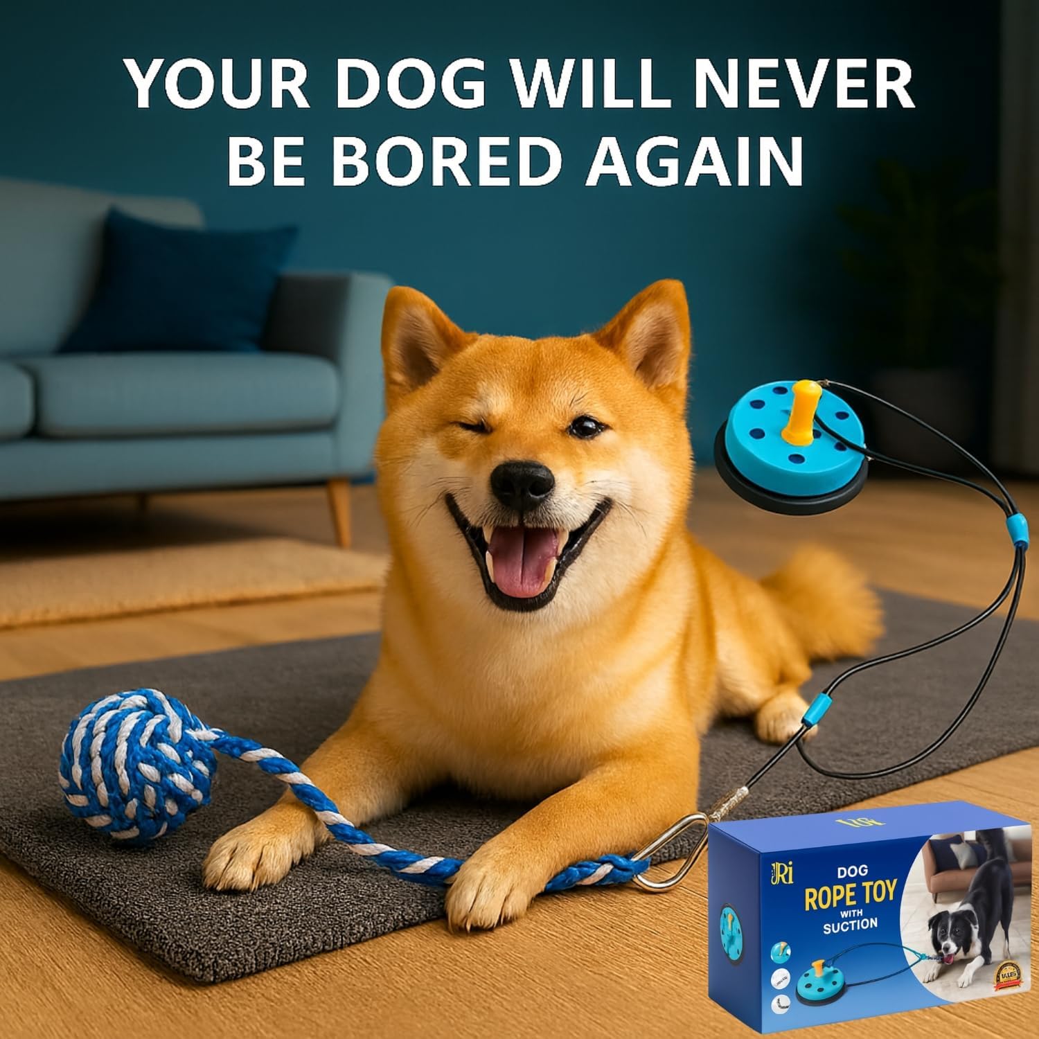 Dog Rope Toy with Suction - Perfect Dog Toys for Aggressive Chewers - Nearly Indestructible & Stimulating - Suitable for Large & Small Dogs & Puppies - Image 6