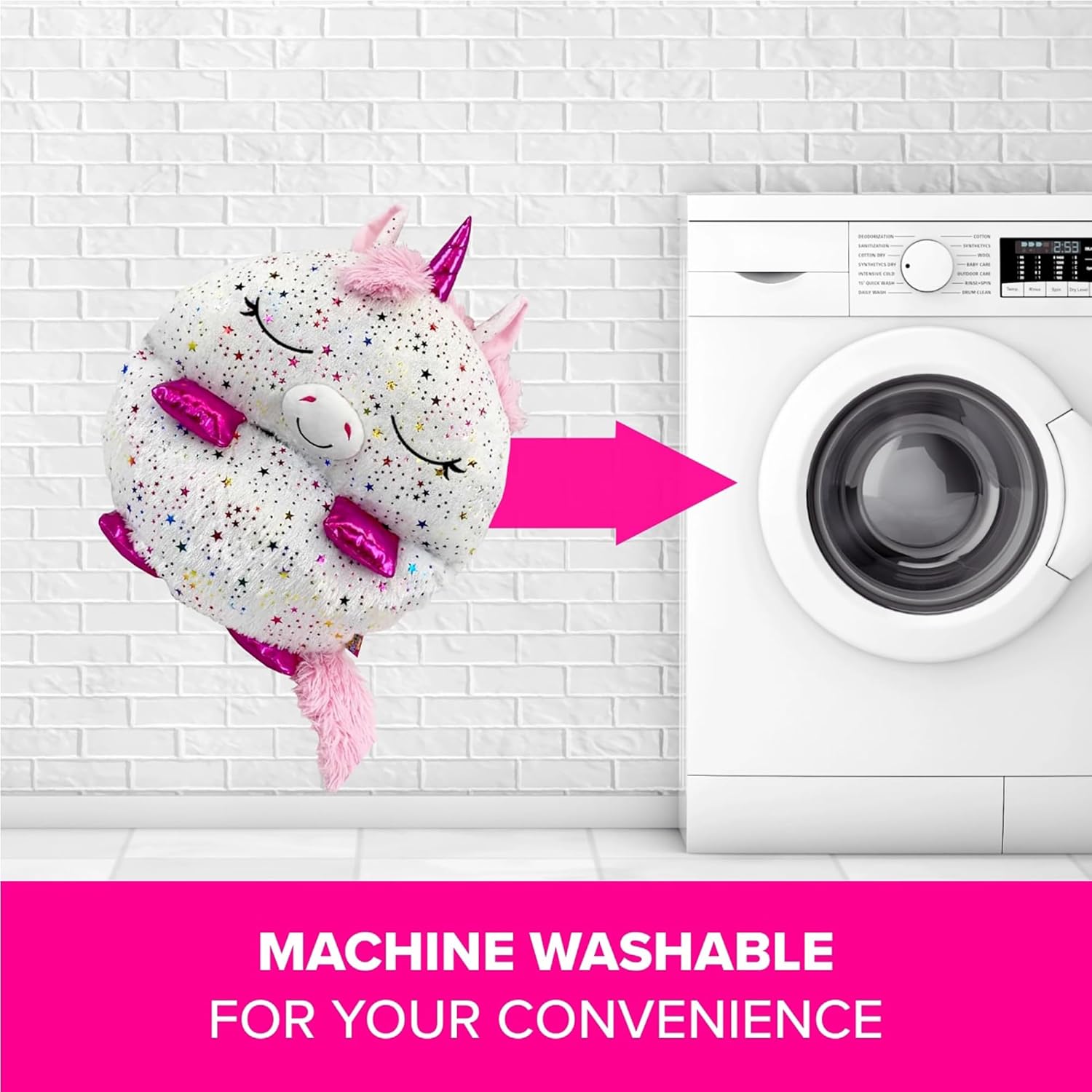 Happy Nappers Pillow & Sleepy Sack- Comfy, Cozy, Compact, Super Soft, Warm, All Season, Sleeping Bag with Pillow- Medium 54” x 20”, Shimmer Unicorn - Image 6