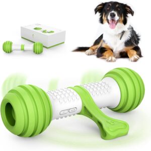 PETGEEK Interactive Dog Bone Toy, Automatic Dog Chase Toy, Electronic Pet Toys for Medium/Large Dog Boredom, USB Rechargeable Safe Material, Green Color