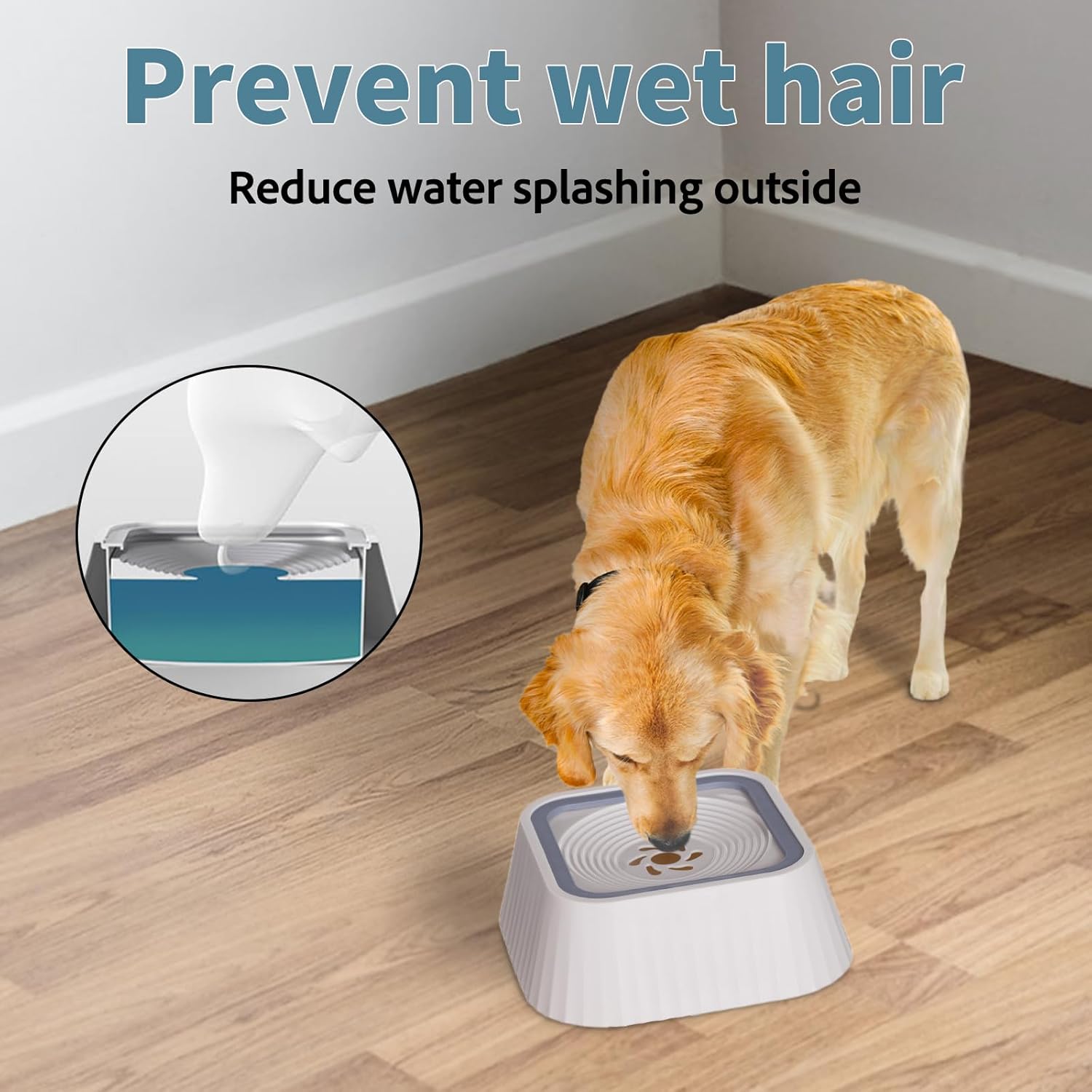 Dog Water Bowl,No Spill Water Bowl for Dogs 45oz Large Capacity,Safety Foam in The Dog Bowl, No Spill Bowl for Elevated Design Mess Proof is Easy to Clean, is Suitable for All Pets - Image 6