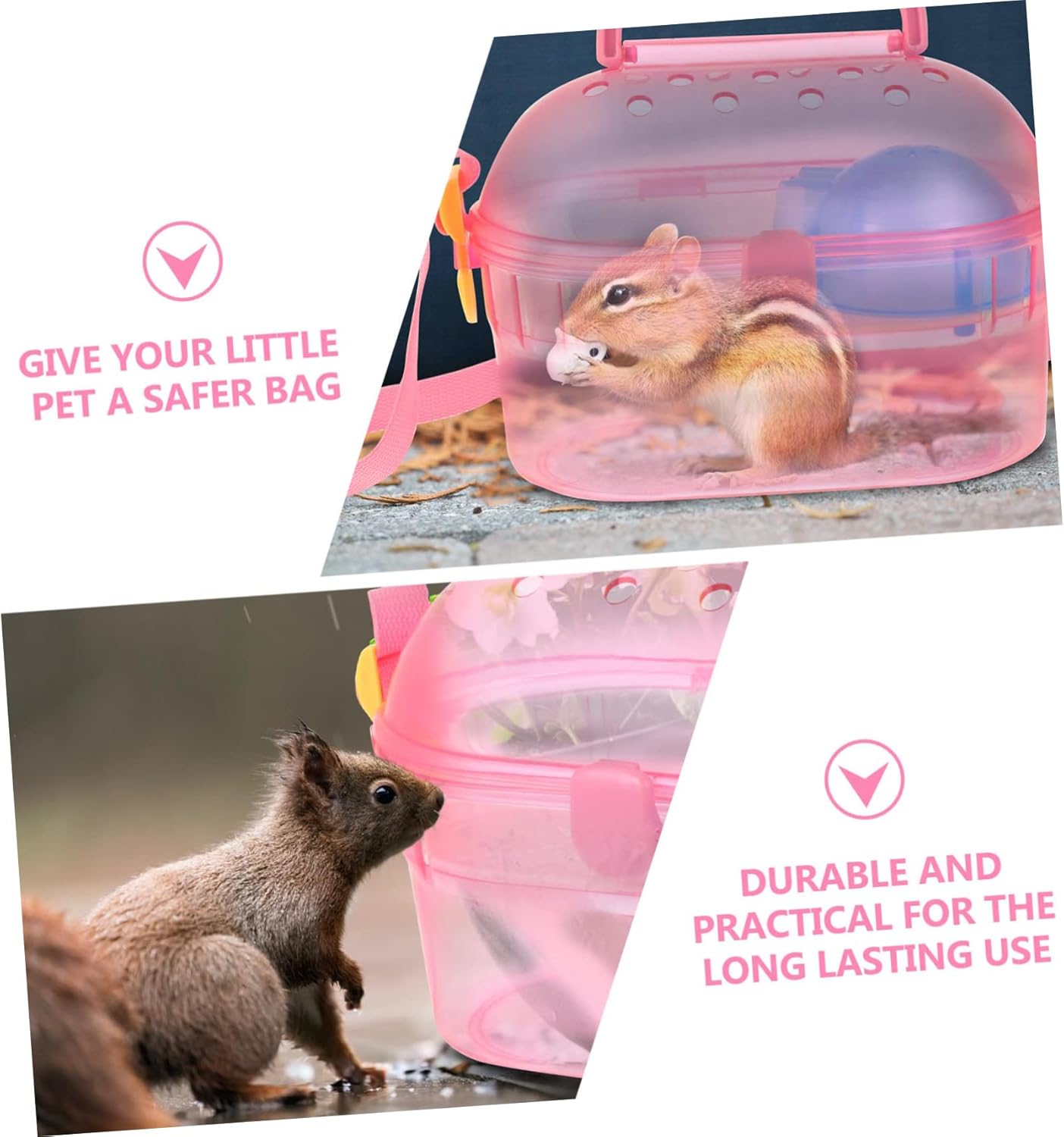 Yardwe Compact Travel Box for Hamster Chinchilla Portable Outdoor Carrier Lightweight Pet Cage Includes Feeder Bath - Image 5