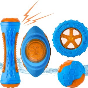 Dog Squeaky Toys Pack 4 Pcs, Pool Toys, Floating Toys for Interactive ...