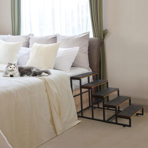 Dog Stairs Ramps Dog Stairs for High Bed Couch 5 Tier Pet Stairs for Small Medium Large Dogs and Cats Pet Step with Non-Slip Stair Tread for Puppy, The Old, and Injured Dogs - Image 6