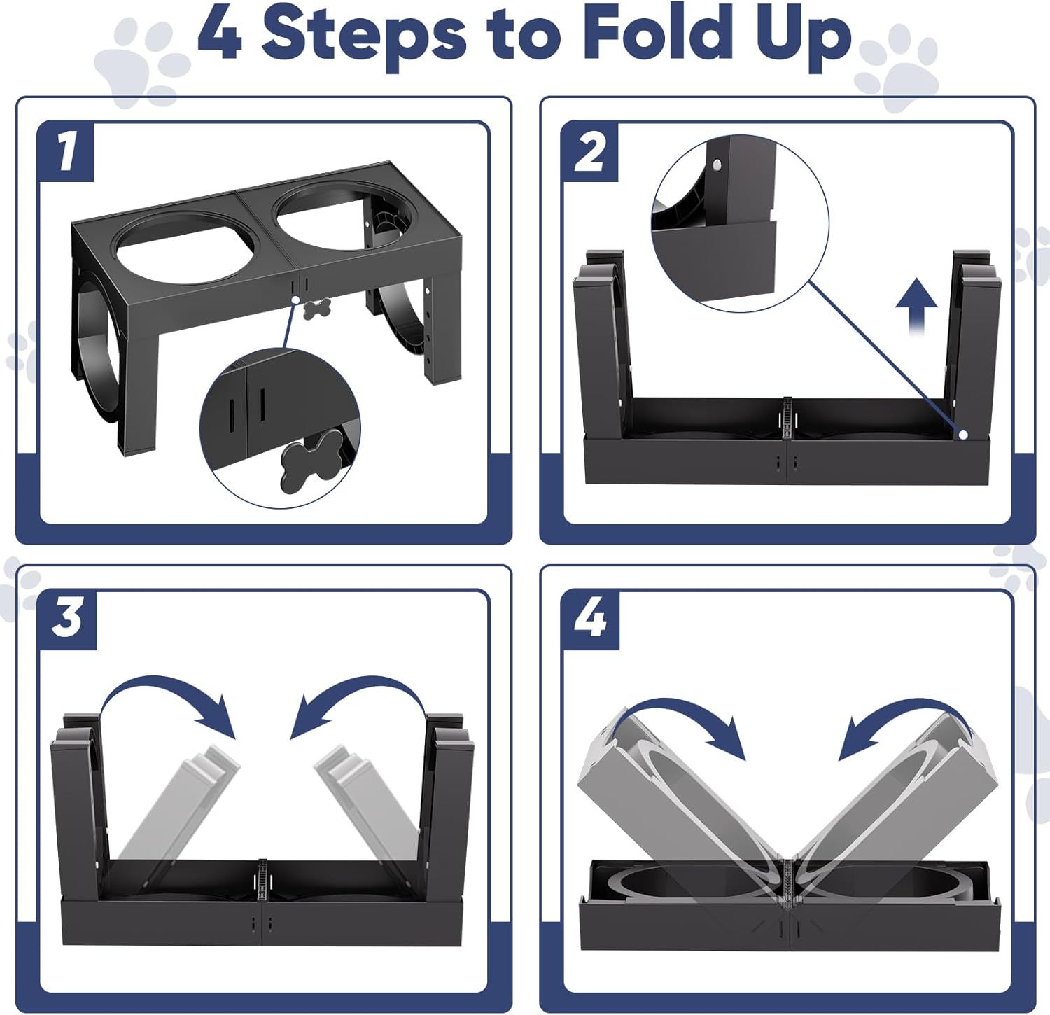 XIAZ Elevated Dog Bowls Slow Feeder Dog Bowl Stand Food and Water Bowl Set for Large Medium Sized, 4 Heights Adjustable, Non-Slip, Durable, Prevents Bloating & Improves Digestion - Image 10