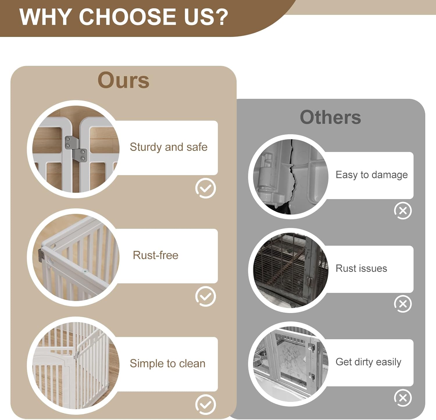 Pet Playpen with Door Dog Foldable Puppy Playpen for Puppies and Small Dogs 6-Panels Easy Assemble Easy Storing for Indoor and Outdoor (6 Panels) - Image 7