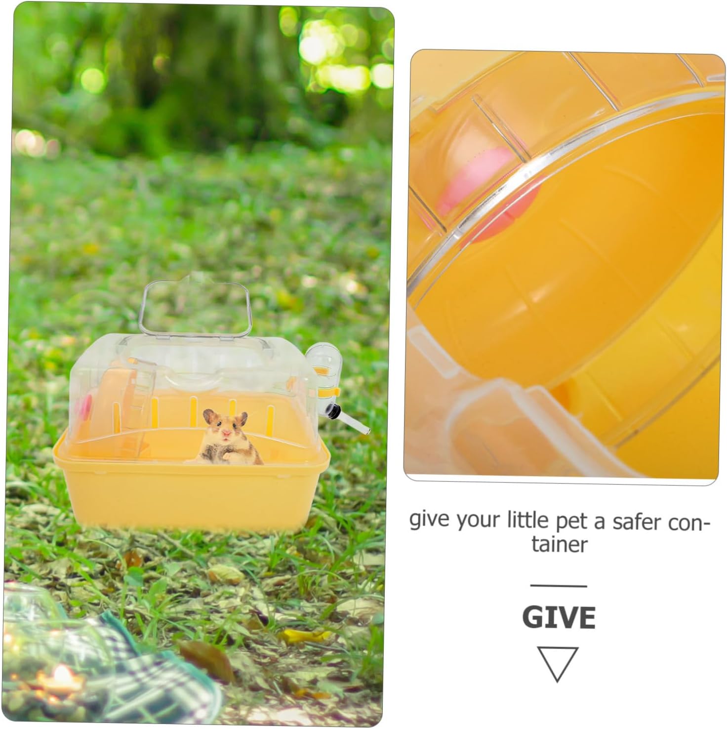Totority Hamster Carrier Cage Portable Outdoor Plastic Takeaway Cage Water Feeder Spacious for Small Pets for Travel and Camping Breathable Design for Safe Transport - Image 9