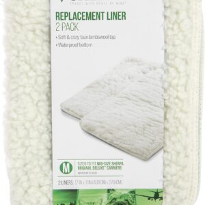 Sherpa (2 Count) Replacement Liners for Travel Pet Carriers - White, Medium