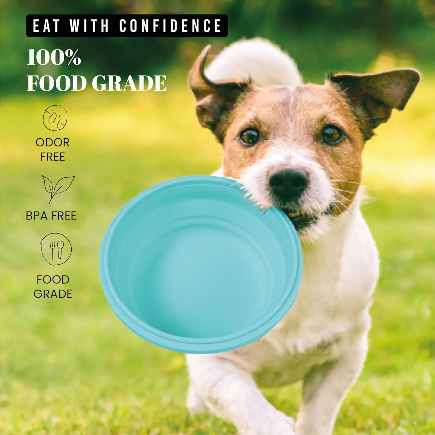 AVERYDAY 45oz Airtight Collapsible Dog Bowls with Lids, 2 Pack Portable Travel Dog Bowls for Large Medium Breeds, Silicone Food and Water Dish, 5.5 Cups Foldable Pet Bowl for Traveling and Camping - Image 5