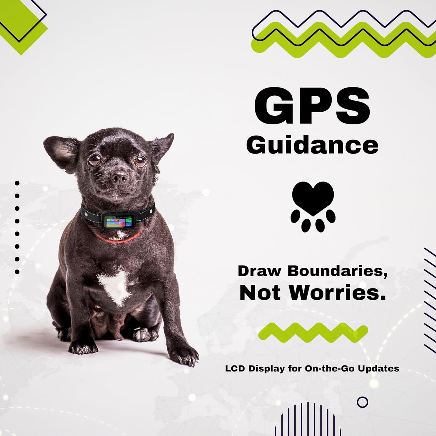 Customizable Invisible GPS Dog Collar Fence System, Waterproof LCD Collar & – Wireless Dog Fence, Wireless Pet Collar & App-Controlled Dog Training Collar - Image 2