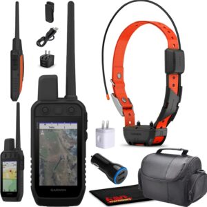 Garmin Alpha 300 Handheld Advanced Tracking and Training Device for Hunting Dog Bundle with Garmin Alpha TT25 Tracking Collar for Dogs with GPS + USB Charger and Field Bag + Accessories
