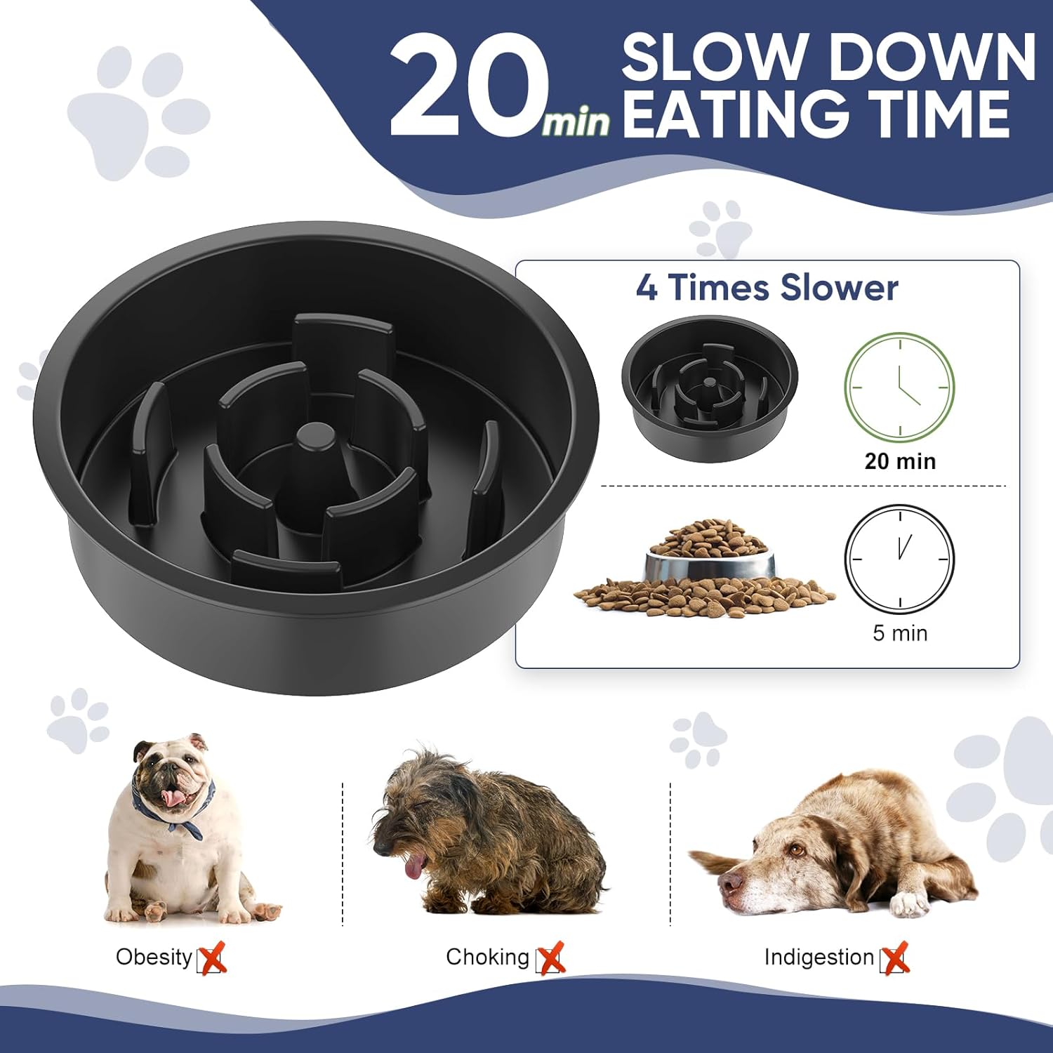 XIAZ Elevated Dog Bowls Slow Feeder Dog Bowl Stand Food and Water Bowl Set for Large Medium Sized, 4 Heights Adjustable, Non-Slip, Durable, Prevents Bloating & Improves Digestion - Image 4