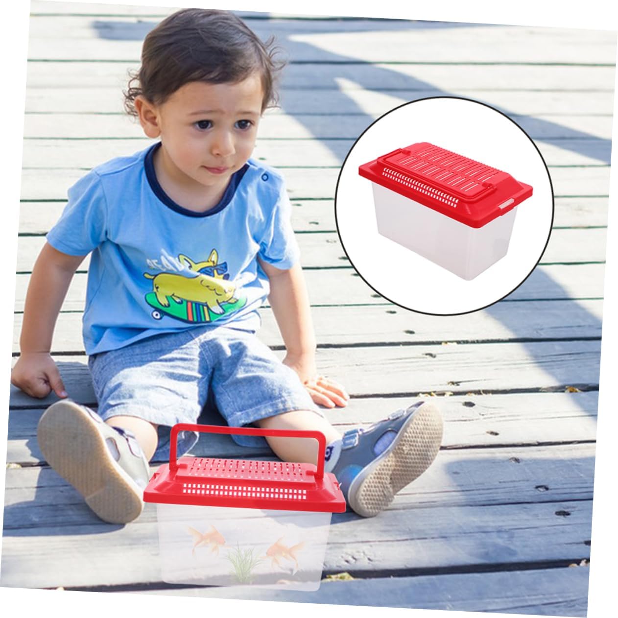 Plastic Handheld Fish Tank Portable Pet Tank Box Turtle Tank Easy- Turtle Aquarium Kit Pet Travel Container - Image 8