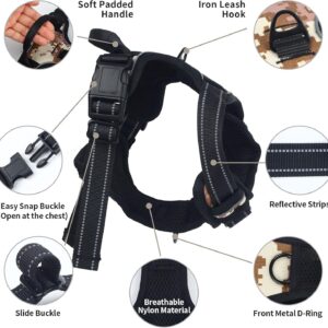 Adjustable Soft Padded Dog Harness Vest - Breathable Nylon with Safety Buckle, Easy to Put On, Front & Back Ring Attachments, Flower Camo (Size S)