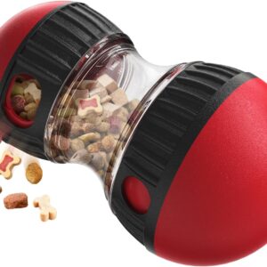 Interactive Dog Treat Dispenser and Puzzle Toys, Dog Slow Food Feeder Rolling Ball for Reducing Boredom and IQ Training Toys, Red