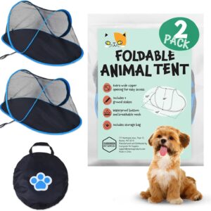 Evergreen Pet Supplies [2 Pack] Extra Large Animal Play Tent for Cats, Dogs, Lizards & Other Small Animals - Pet Enclosures w/Stakes & Carry Bag - Portable - Pop Up Pet Playpen - Breathable Mesh Tent