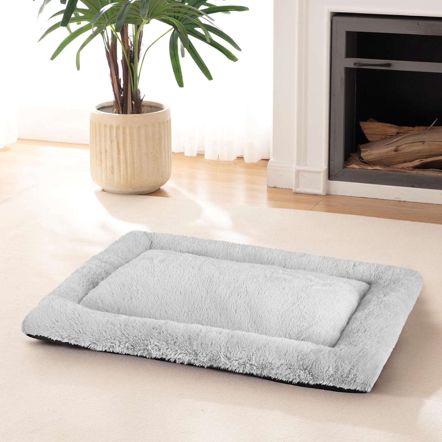 SIWA MARY Dog Bed Mat Soft Crate Pad Washable Non-Slip Mattress for Large Medium Small Dogs and Cats Kennel Pad (23'' x 18'', Grey) - Image 7