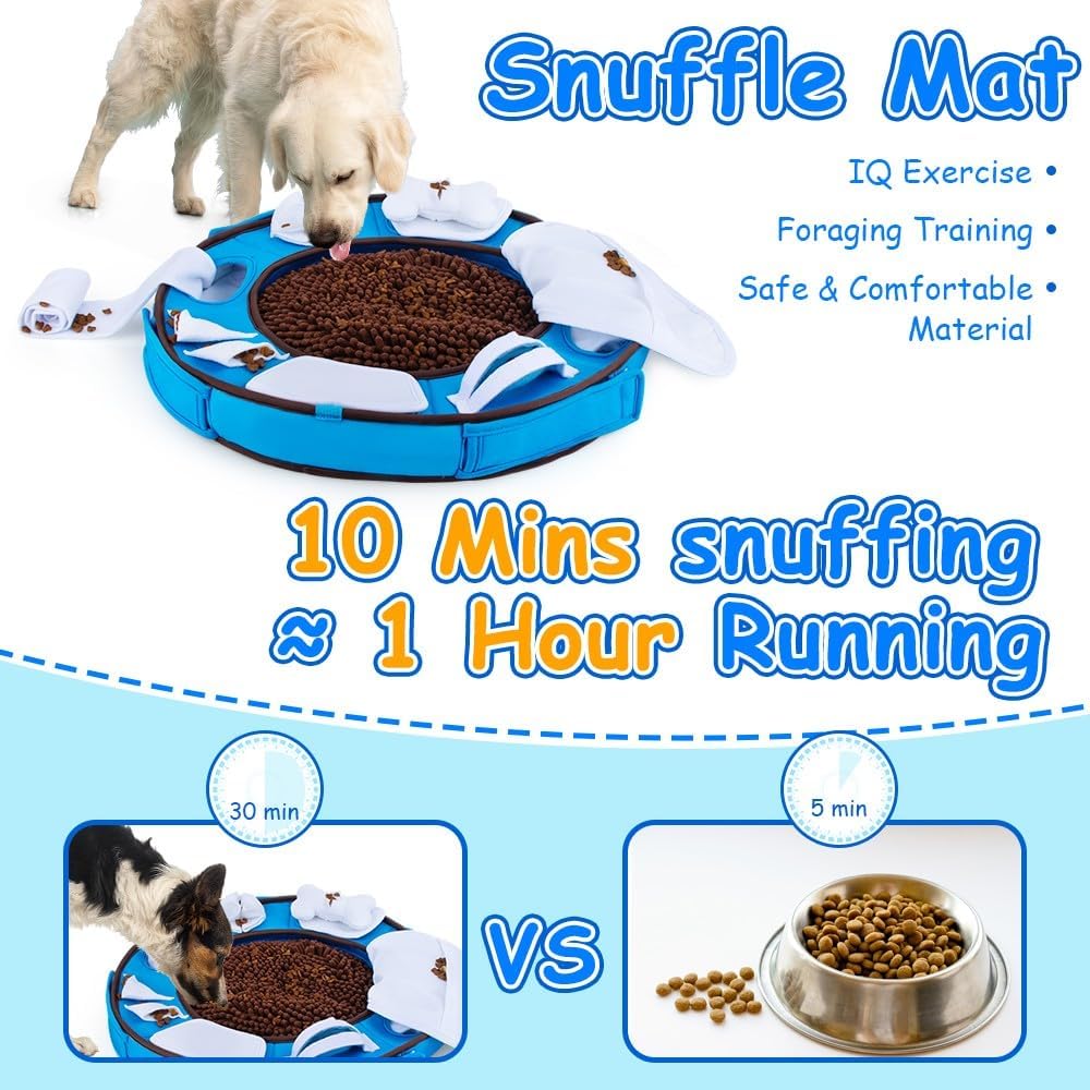 Interactive Dog Snuffle Mat for Small&Medium Breeds – Pet Nosework Slow Feeding Puzzle Toy for Natural Foraging,Mental Stimulation,and Healthy Eating Habits - Image 4