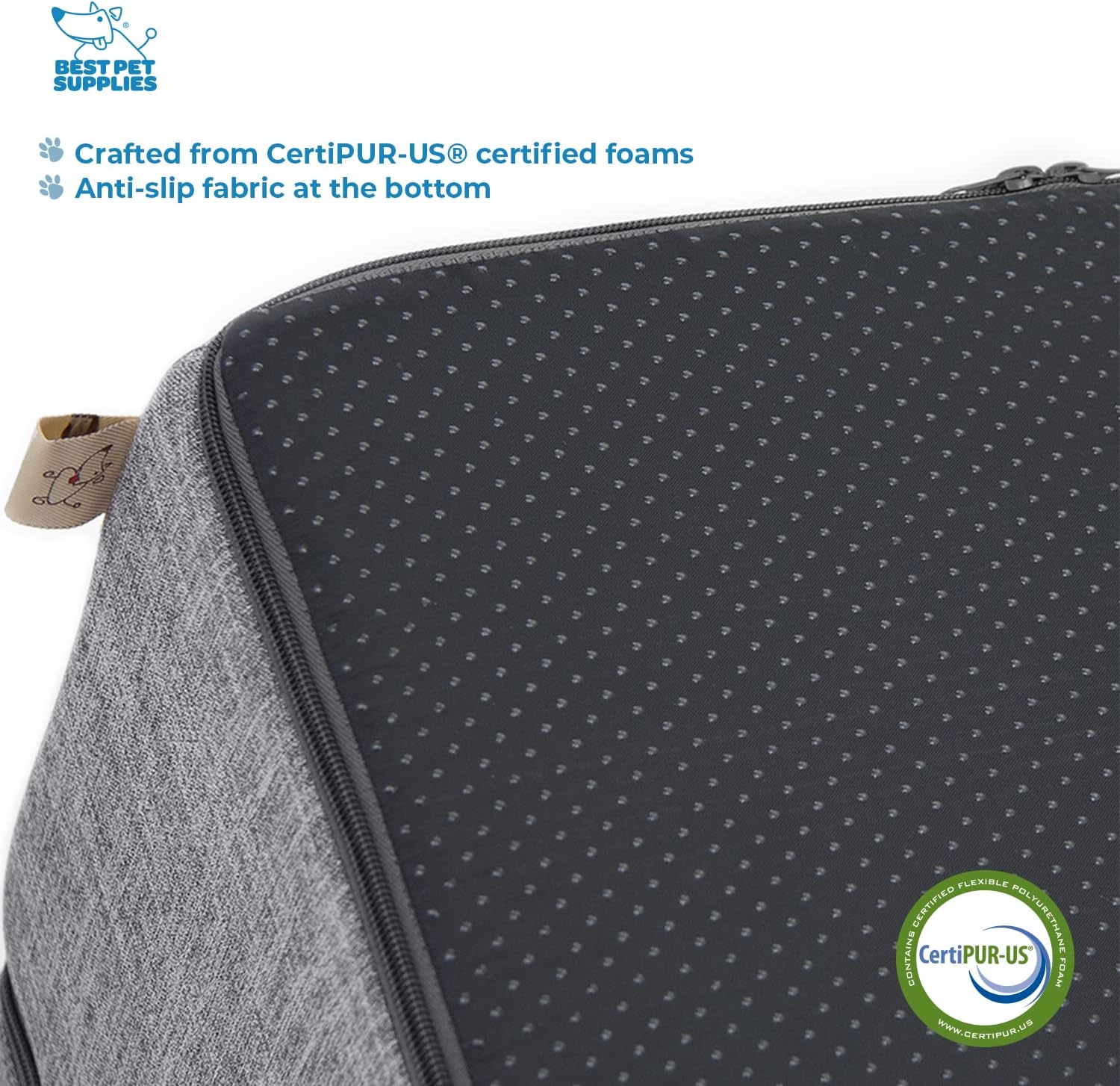 Best Pet Supplies Foldable Foam Pet Steps for Small Dogs and Cats, Portable Ramp Stairs for Couch, Sofa, and High Bed Climbing, Non-Slip Balanced Indoor Step Support, Paw Safe - Ash Gray Linen,4-Step - Image 4