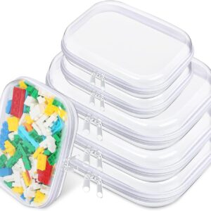 6 Pcs Clear Hard Zipper Case Hard-Sided Premium Storage Case Plastic C...