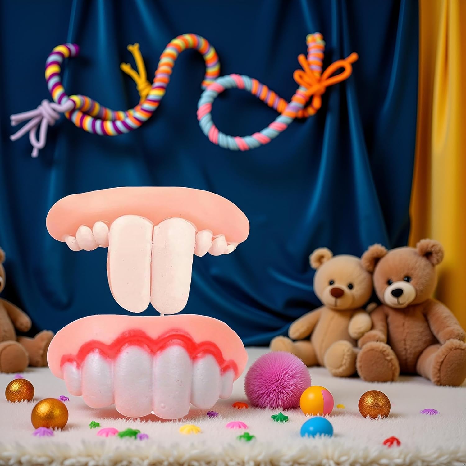 2Pcs Fake Braces for Dogs | Funnys Silicone Dentures for Dogs | Funny Fakes Teeth | Creative Fakes Teeths Dog Chew Toys - Funnys Dentures Pet Decorating, Easy to Apply Dog Toy Teeth,Toys - Image 3