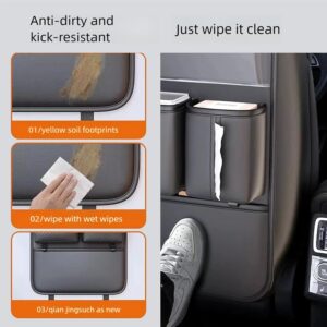 2-piece set of PU leather car seat backrest organizer, 6 storage bags,...