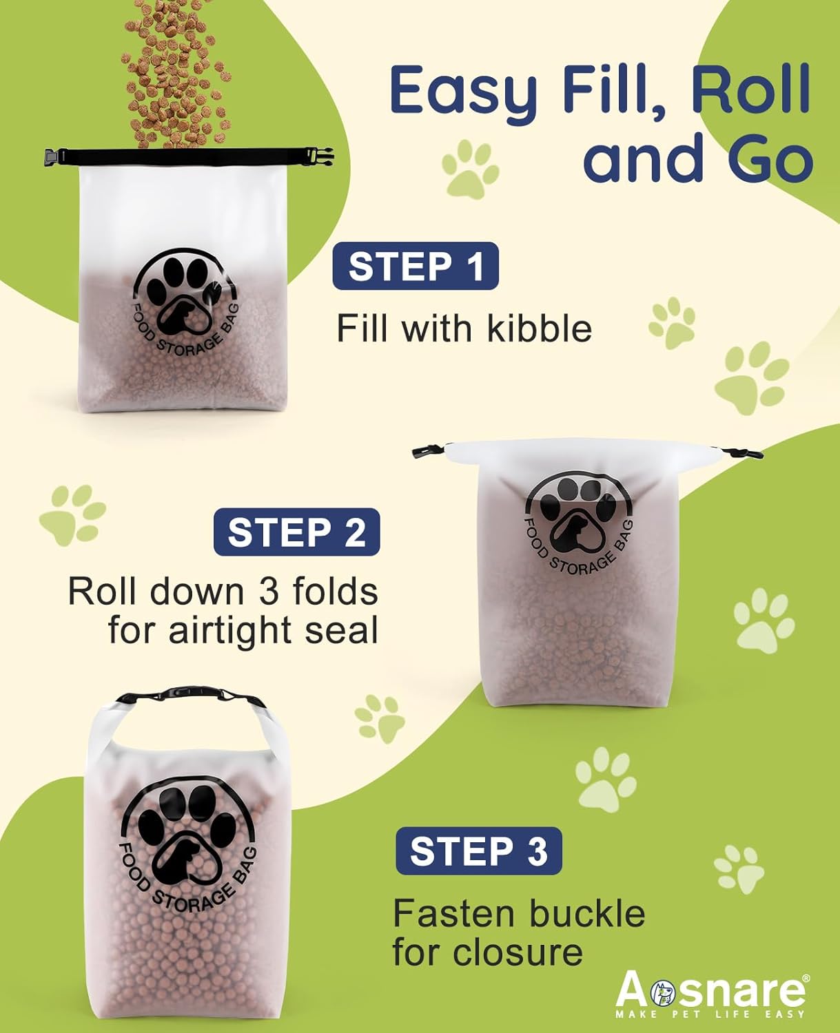 25 Cups Pet Food Storage Bag for Travel - Transparent Leak-Proof Dog Food Container with Roll-Top Closure, Keeps Kibble Fresh for Camping Trip, Dog Boarding, Weekend Getaways - Image 5