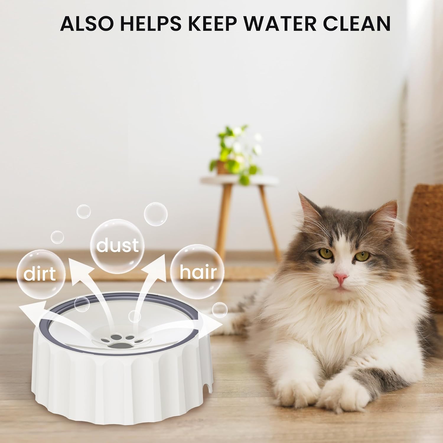 Dog Small Animals Water Bowl No Spill 70oz/2L Large Capacity Dispenser Non Slip No Splash Small Animals Bowl Pet Slow Feeder No Drip Dog Water Bowl on Vehicle Slow Water Bowl for Dogs and Cats - Image 6