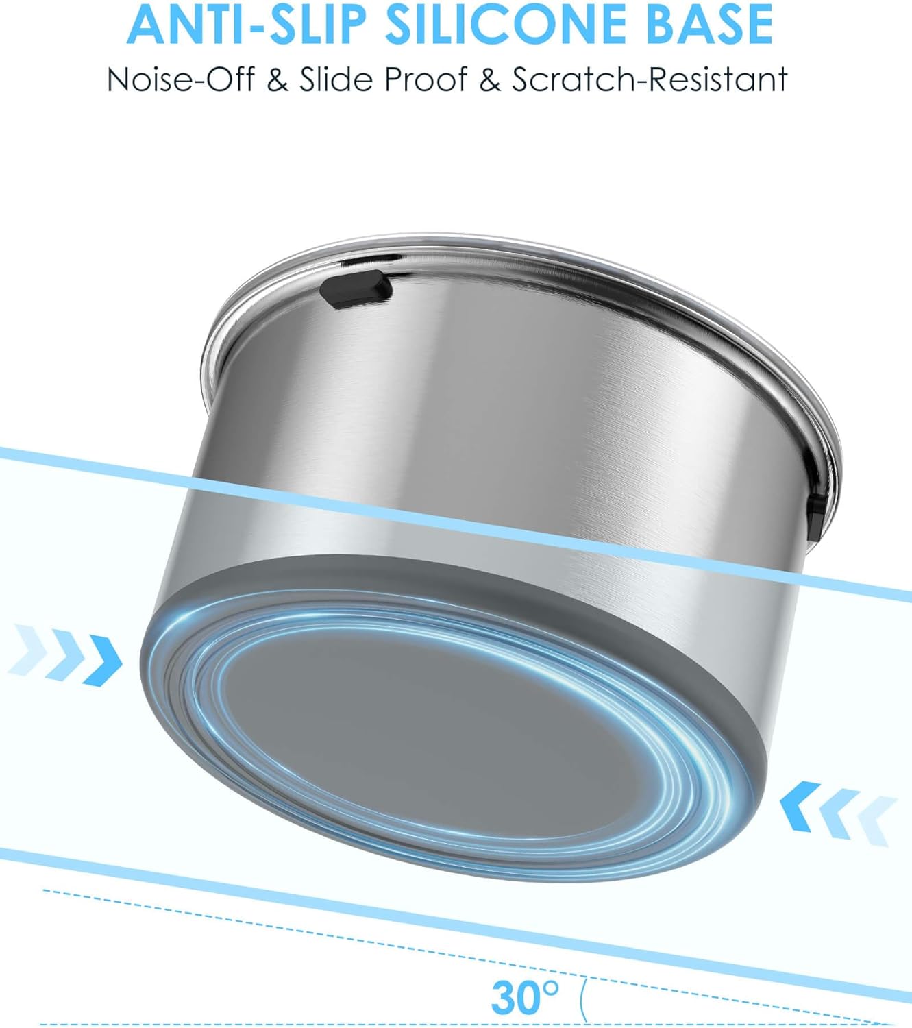 1 Gallon Large Dog Water Bowl No Spill,【Anti Digging Lid & Rubber Bottom】 Spill Proof Dog Bowl, Anti Splash Mess Dripless Slow Drinking Stainless Steel Water for Sloppy Messy Drinkers Car - Image 5