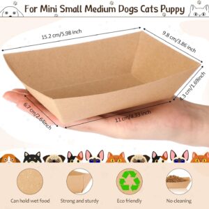 50 Pcs Disposable Pet Bowls Dog Feeding Bowls, 16 oz Cat Puppy Paper Serving Food Tray, Dry and Wet Food Water Dishes, Small Dog Dishes for Travel Picnic Camping Feeding Station