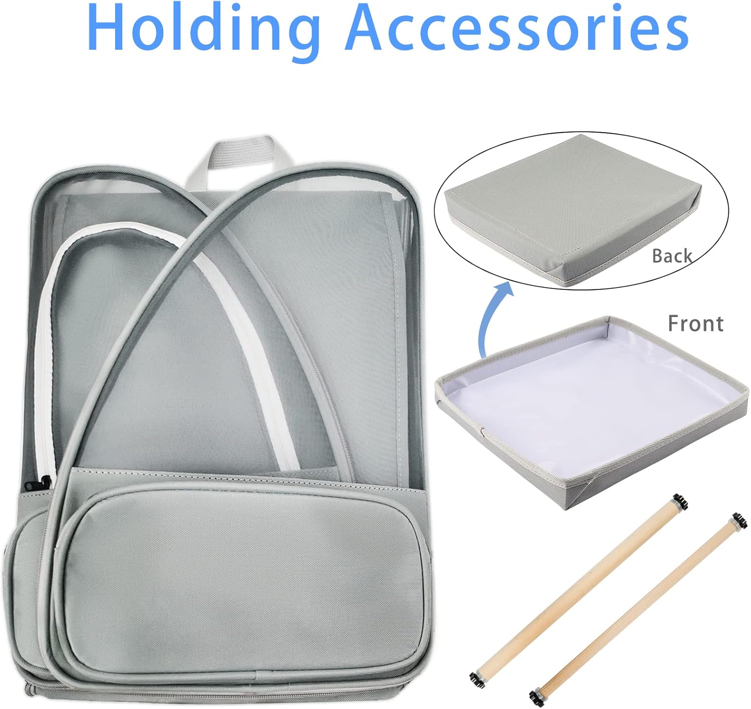 Texsens Bird Carrier Backpack - Pet Travel Cage with Upgraded Tray and Standing Perches, Breathable & Portable, for Small Birds, Green Cheek, Cockatiel, Parrot (Grey) - Image 8