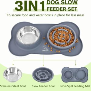 Pecute Slow Feeder Dog Bowls to Slow Down Eating, Dog Bowl Slow Feeder...