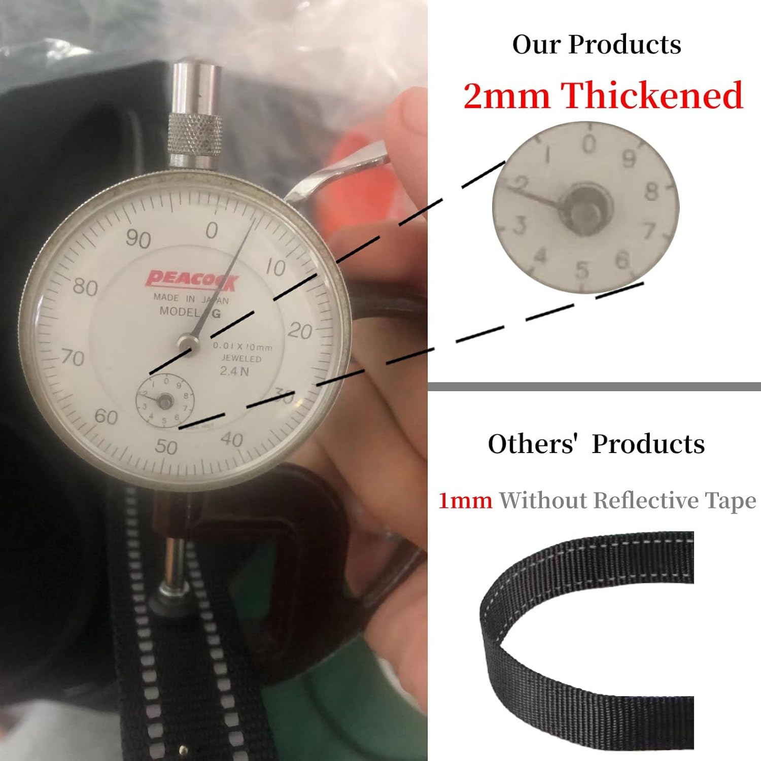 Prong Collar Safety Clip 2 Pcs Dog Leash Connector Adjustable Reflective Backup Prong Collar Leash Adapter Dog Collar Safety Clip(Light Red) - Image 4