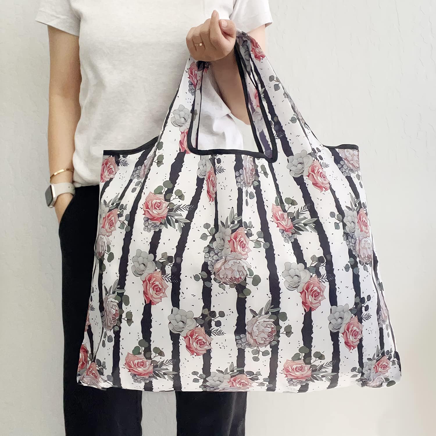 Allydrew Large Foldable Tote Nylon Reusable Grocery Bags - Image 5