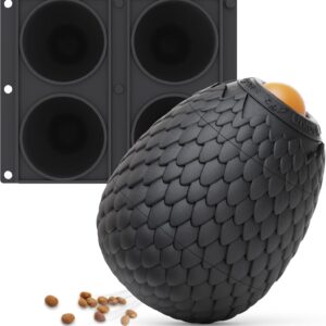 2-in-1 Enrichment Chew Toy for Dogs - Frozen Treat Toy & Dispensing Dog Puzzles Toy, Fillable Rubber Interactive Toy, Keeps Dogs Busy, Reduces Anxiety, Safe & Easy to Clean Black