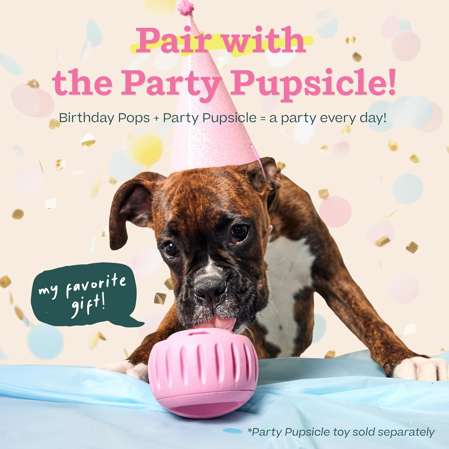 WOOF Pupsicle Birthday Pops - Healthy Dog Treats - Pre-Made Pupsicle Refills- Wholesome Ingredients - Naturally Sweet - Cake-Flavored Birthday Treat for Dogs - Large - Image 5