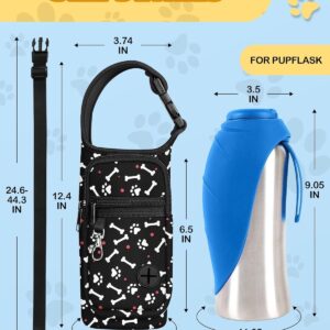 Portable Dog Water Bottle Carrier Bag for PupFlask 27oz – Travel Bottle Purse with Phone Pocket Strap, Pet Water Bottle Holder Cover Sling for Easy Walking Hiking (No Water Bottle)