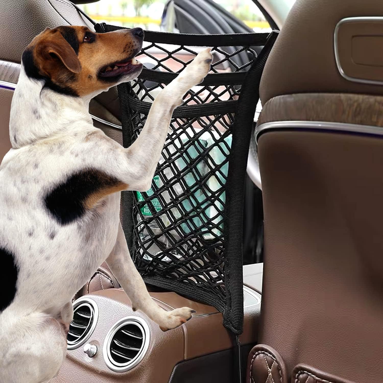 MBVBN 3-Layer Car Mesh Organizer, Seat Back Net Bag, Barrier of Backseat Pet Kids, Cargo Tissue Purse Holder, Driver Storage Netting Pouch, Car Accessories - Image 6