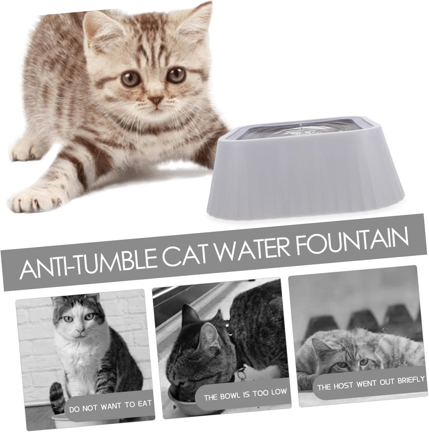 No Spill PET Water Bowl for Dogs and Cats Floating Tip Design 1.5L Capacity Easy PET Feeder with Non-Slip Base for Home and Travel - Image 7