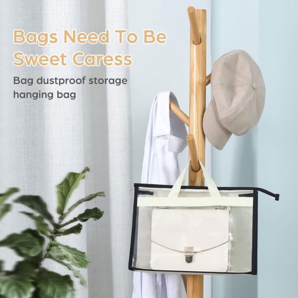 Interesse 9 Pack Dust Bags for Handbags, Clear Handbag Storage, Purse Storage Organizer for Closet, Purse Cover Hanging Closet Organizer with Zipper - Image 5