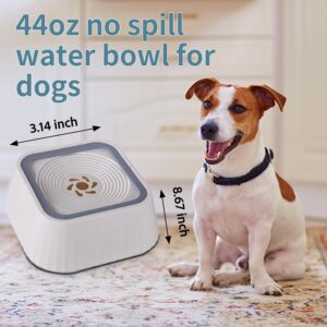 Dog Water Bowl,No Spill Water Bowl for Dogs 45oz Large Capacity,Safety Foam in The Dog Bowl, No Spill Bowl for Elevated Design Mess Proof is Easy to Clean, is Suitable for All Pets