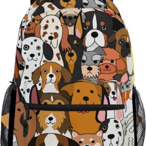 ALAZA Cute Doodle Dog Print Animal Large Backpack for Kids Boys Girl School Personalized Laptop iPad Tablet Travel School Bag with Multiple Pockets